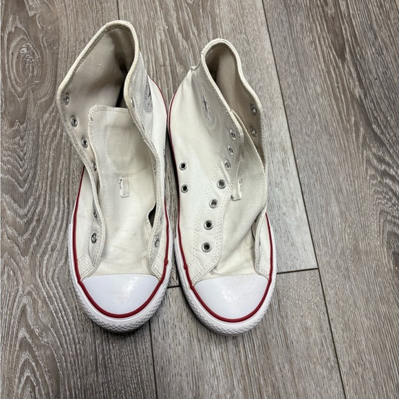 Converse White High-Tops with Red and Blue Stripes - Picture 2 of 11